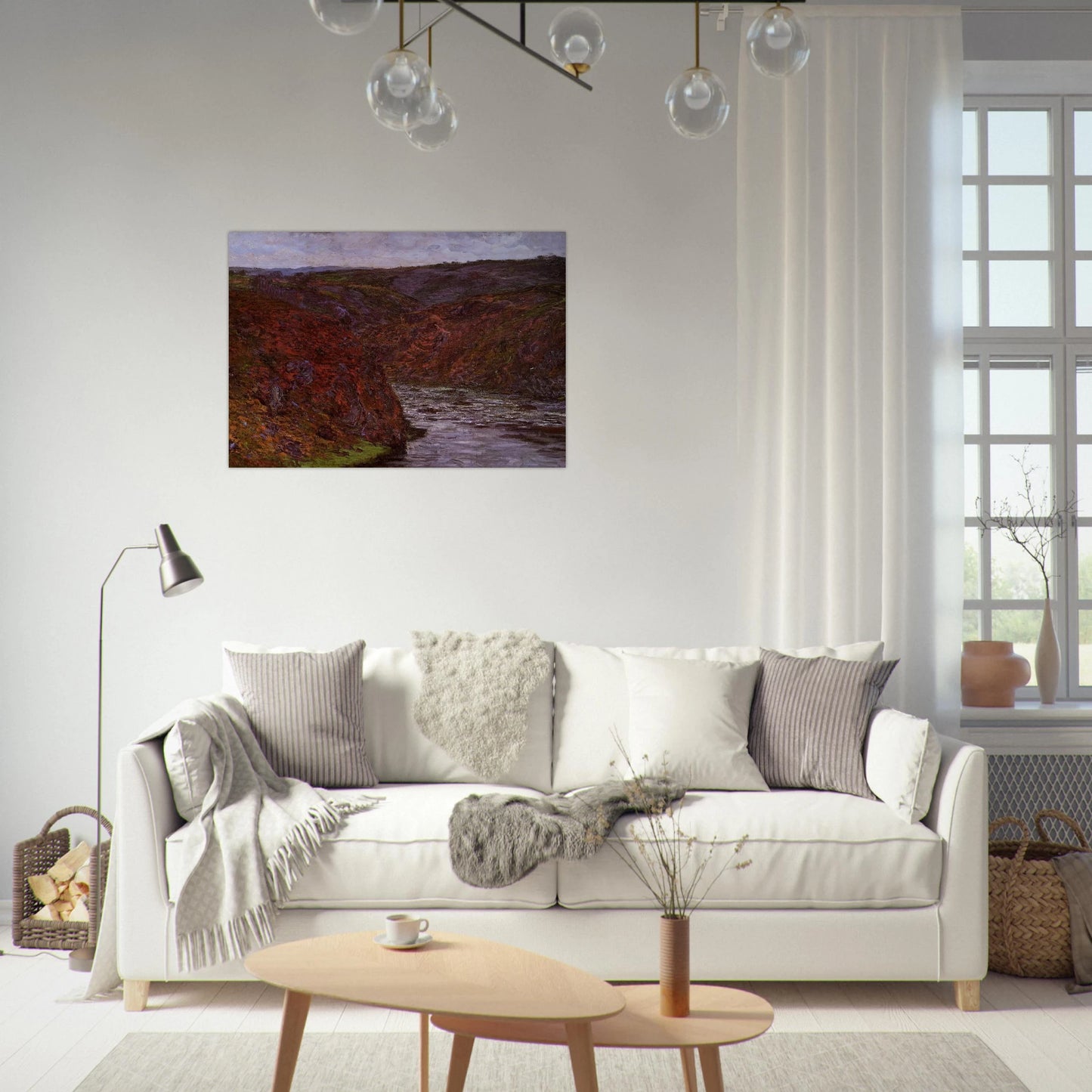 Valley of the Creuse, Grey Sky - claude monet Brushed Aluminum Print - 70x100 cm / 28x40 inches | claude monet Aluminum Print | claude monet Prints
