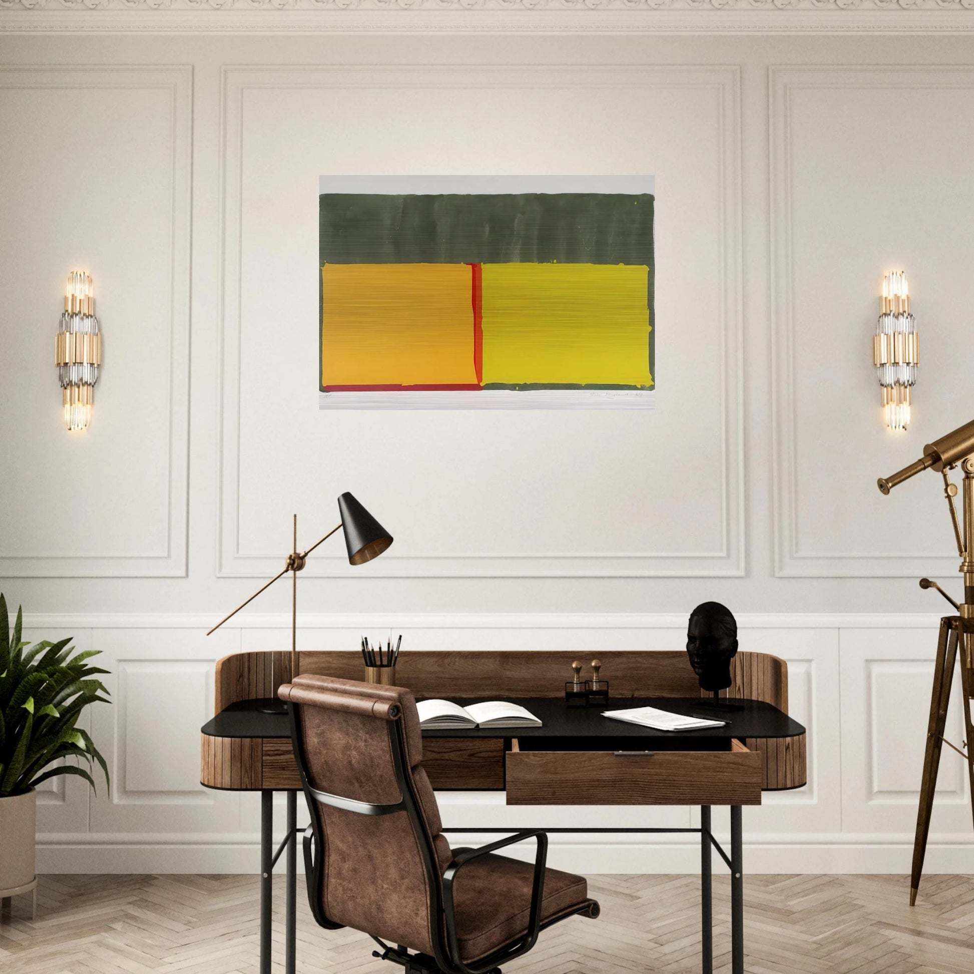 Yellows - 1969 - John Hoyland Brushed Aluminum Print - 70x100 cm / 28x40 inches | John Hoyland Aluminum Print | John Hoyland Prints