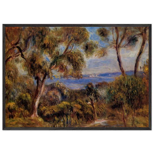 The Sea at Cagnes - Pierre-Auguste Renoir 70x100 cm / 28x40 inches Framed Art Print – Black Wooden Frame