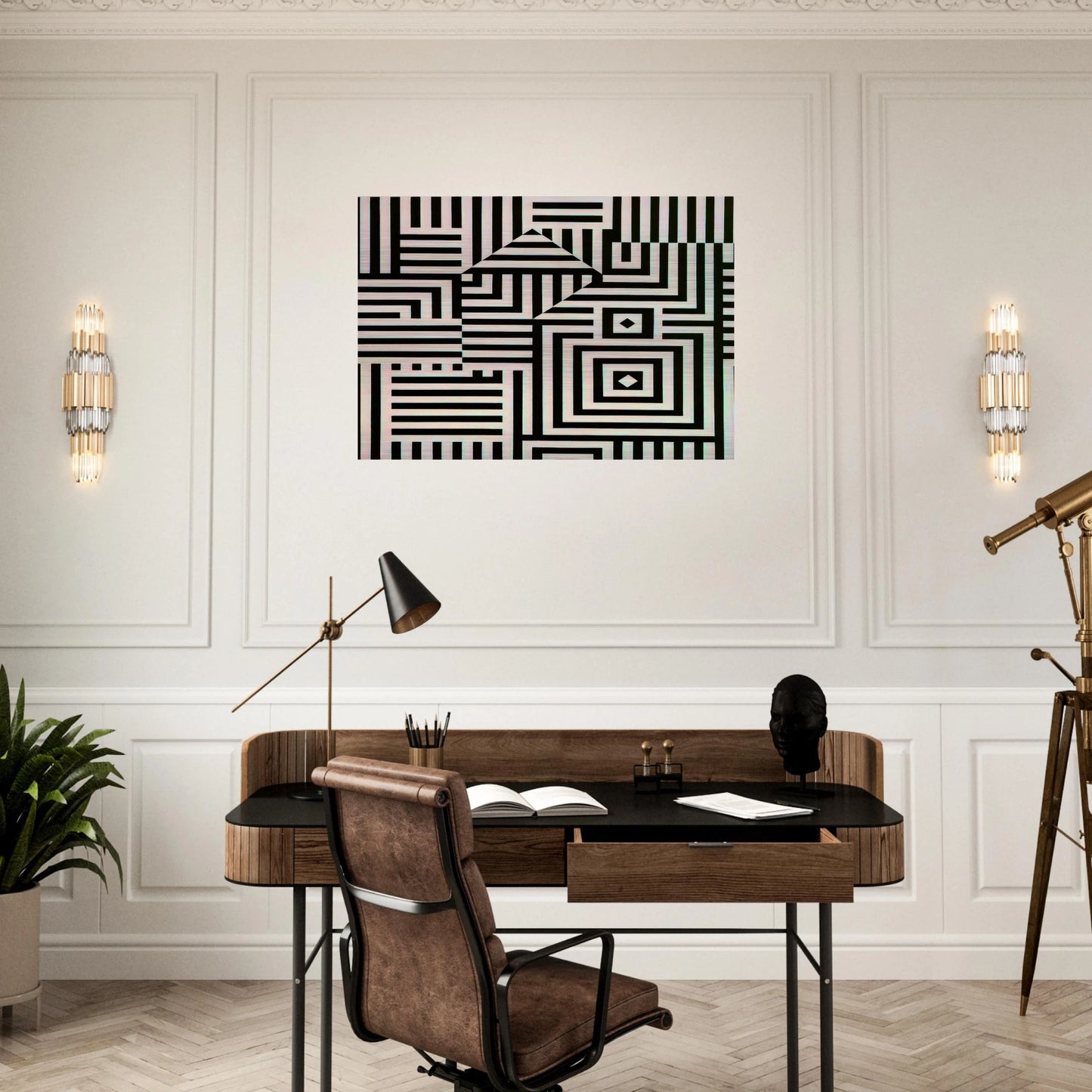 Riu-Kiu-C - 1960 - Victor Vasarely Brushed Aluminum Print - 70x100 cm / 28x40 inches | Victor Vasarely Aluminum Print | Victor Vasarely Prints