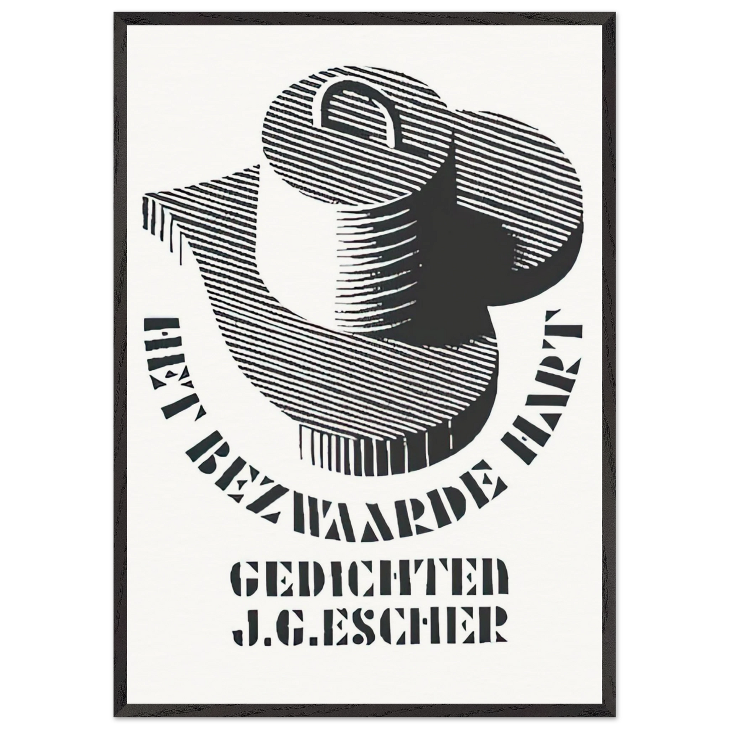 ESCHER 26 - MC Escher 70x100 cm / 28x40 inches Framed Art Print – Black Wooden Frame | Maurits Cornelis Escher Prints