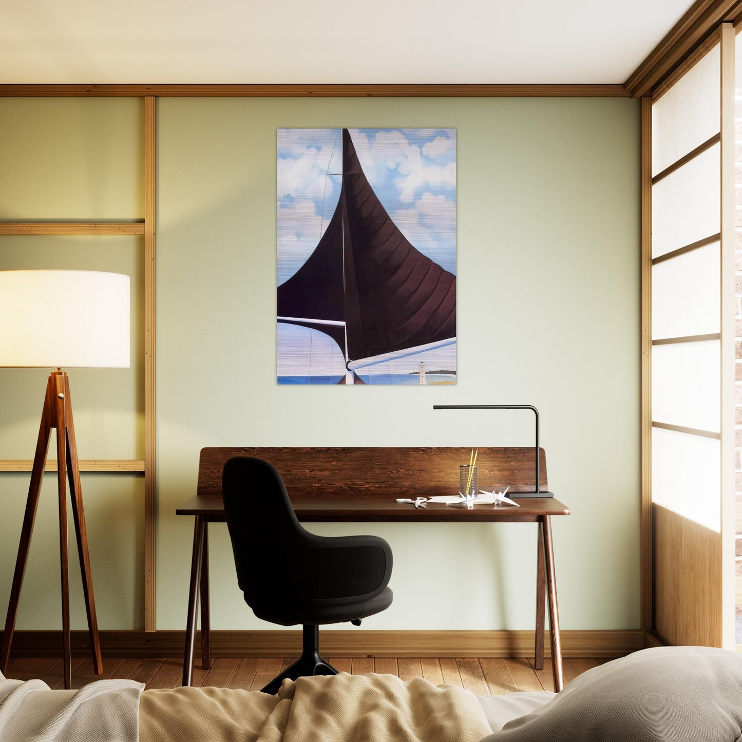 Brown Sail, Wing on Wing, Nassau - Georgia O'Keeffe Brushed Aluminum Print - 70x100 cm / 28x40 inches | Georgia O'Keeffe Aluminum Print | Georgia O'Keeffe Prints