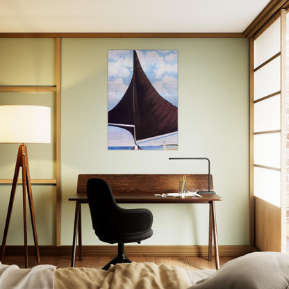 Brown Sail, Wing on Wing, Nassau - Georgia O'Keeffe Brushed Aluminum Print - 70x100 cm / 28x40 inches | Georgia O'Keeffe Aluminum Print | Georgia O'Keeffe Prints