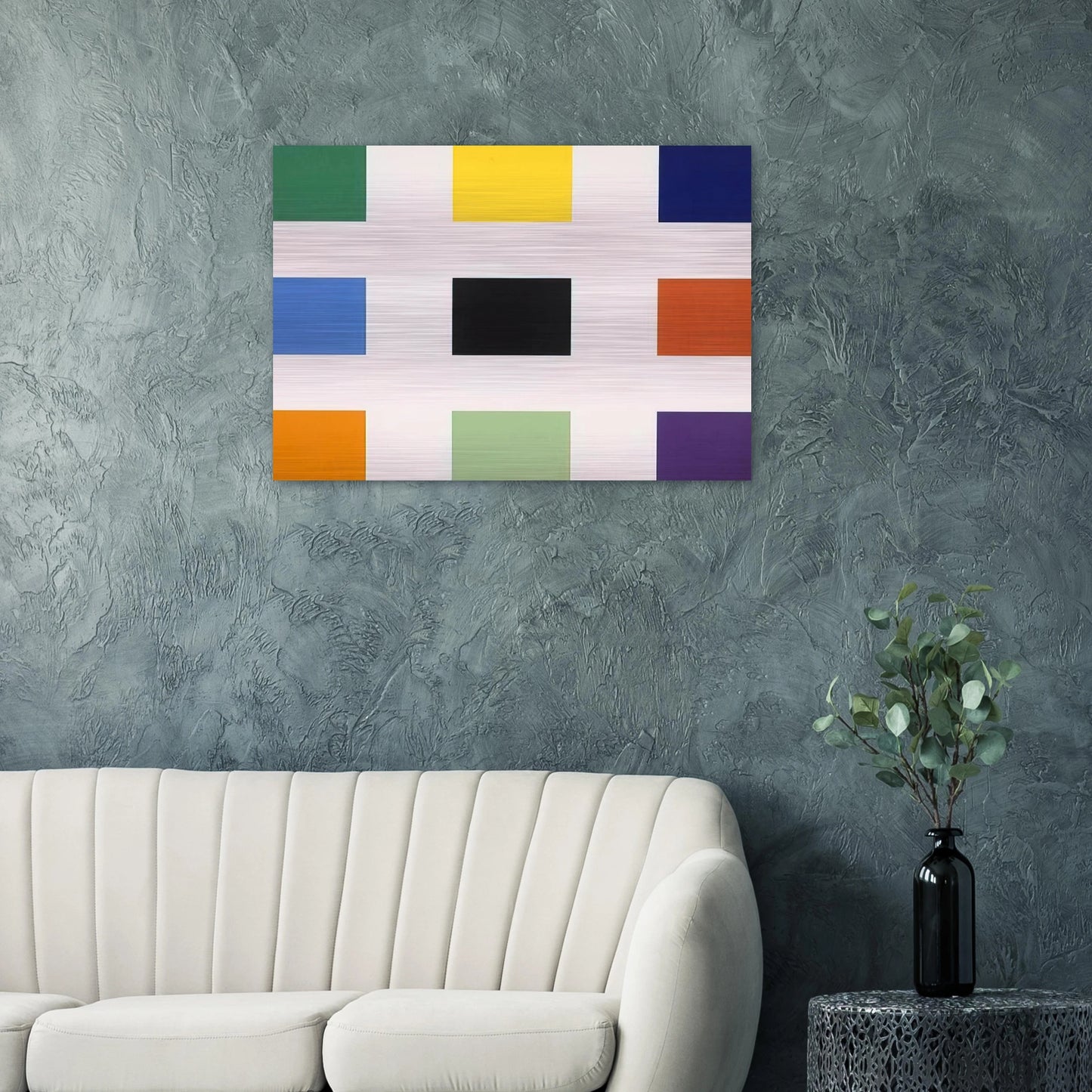 Nine Squares - Ellsworth Kelly Brushed Aluminum Print - 70x100 cm / 28x40 inches | Ellsworth Kelly Aluminum Print | Ellsworth Kelly Prints