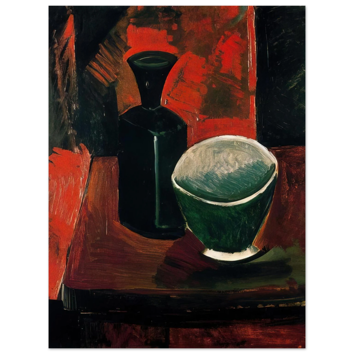Pablo Picasso - Green Pan and Black Bottle - 1908  75x100 cm / 30x40inches Fine Art Poster