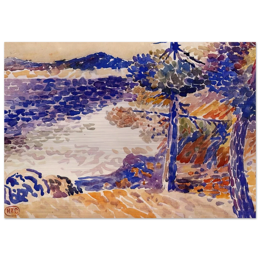 Pines by the Sea - Henri-Edmond Cross Brushed Aluminum Print - 70x100 cm / 28x40 inches | Henri-Edmond Cross Aluminum Print | Henri-Edmond Cross Prints