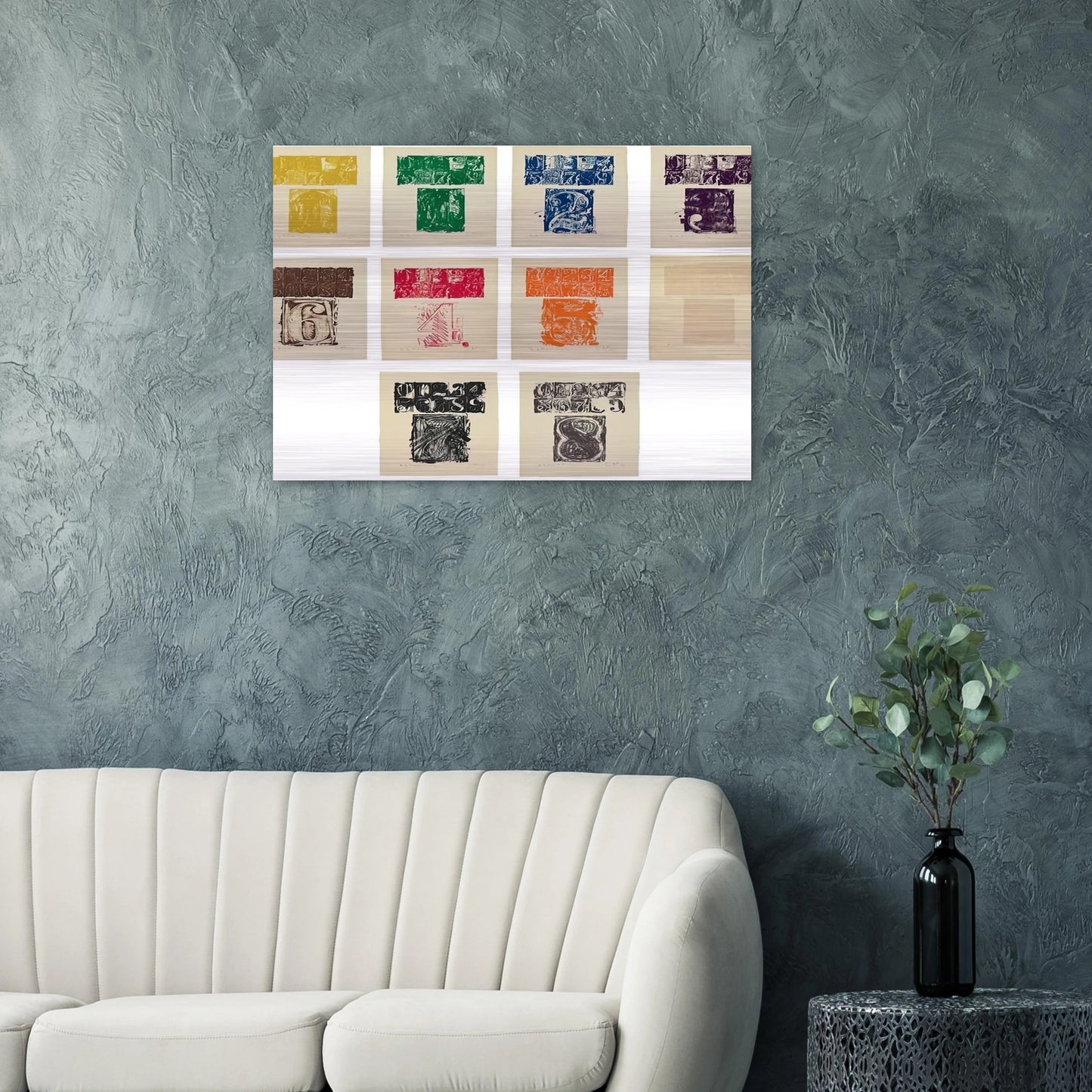 0 9 ULAE 19 1963 - Jasper Johns Brushed Aluminum Print - 70x100 cm / 28x40 inches | Jasper Johns Aluminum Print | Jasper Johns Prints