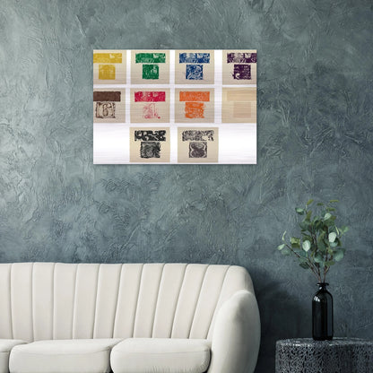0 9 ULAE 19 1963 - Jasper Johns Brushed Aluminum Print - 70x100 cm / 28x40 inches | Jasper Johns Aluminum Print | Jasper Johns Prints