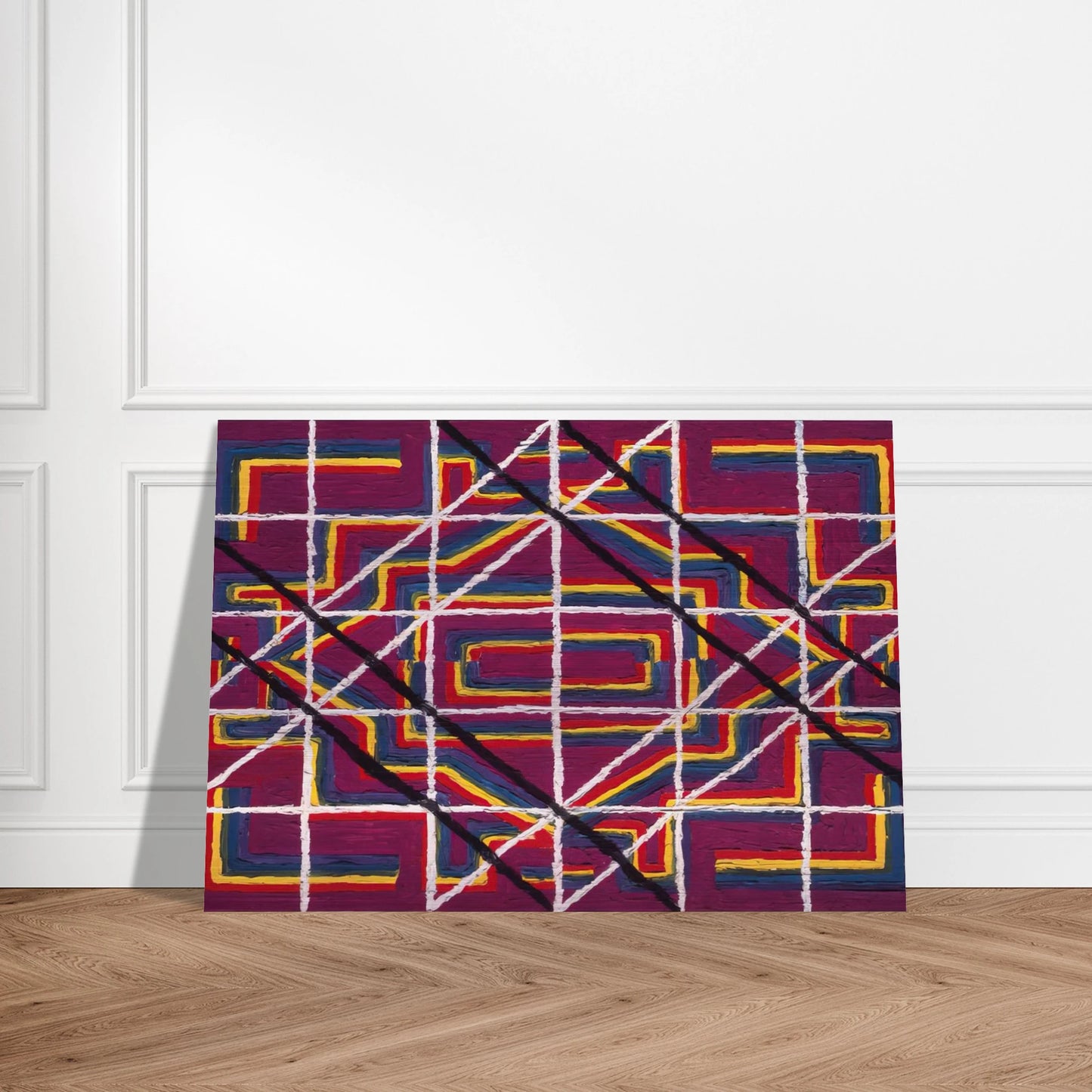 Spanish Door Design Purple - 1959 - Alfred Jensen Brushed Aluminum Print - 70x100 cm / 28x40 inches | Alfred Jensen Aluminum Print | Alfred Jensen Prints