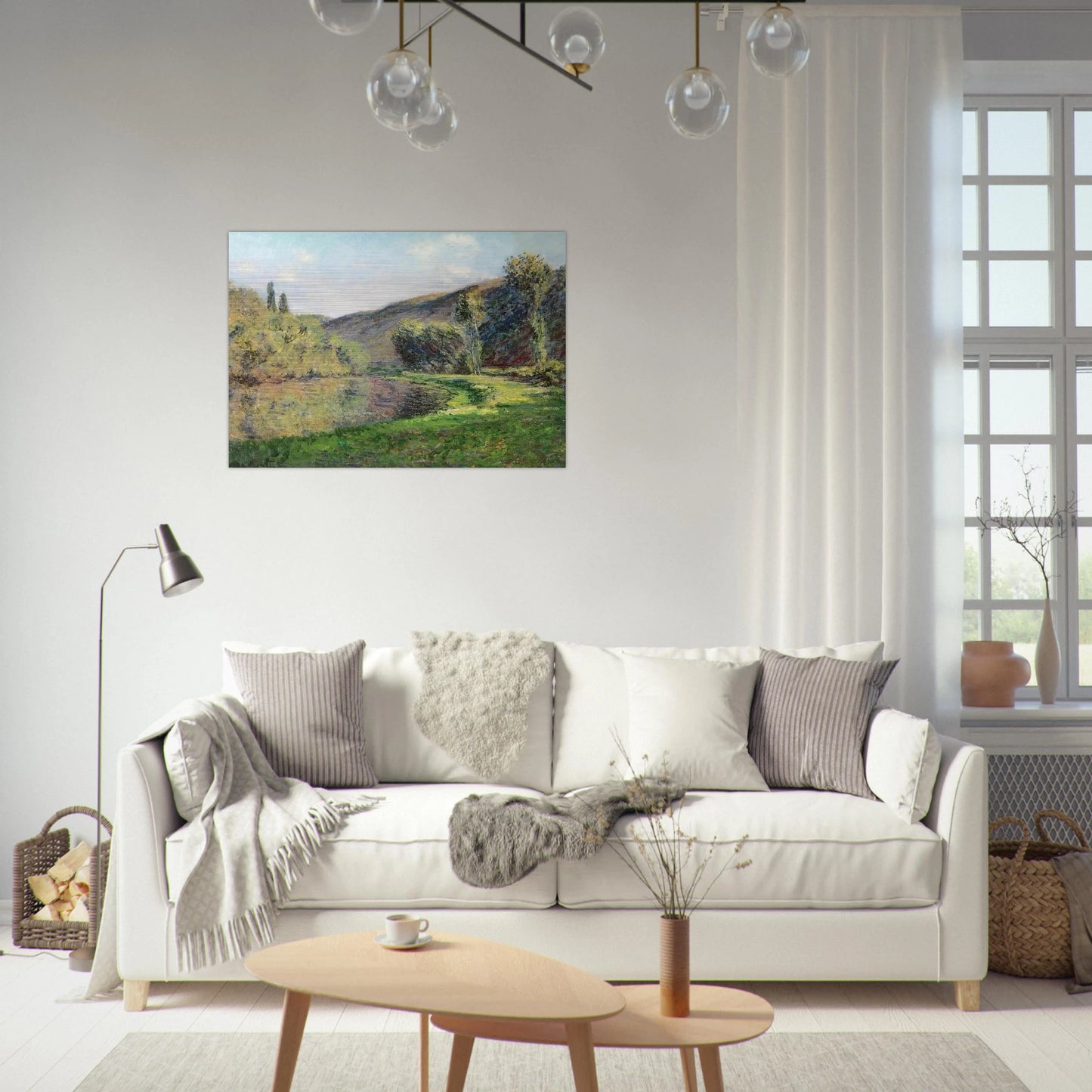 The Arm of the Siene at Jeufosse, Afternoon - claude monet Brushed Aluminum Print - 70x100 cm / 28x40 inches | claude monet Aluminum Print | claude monet Prints