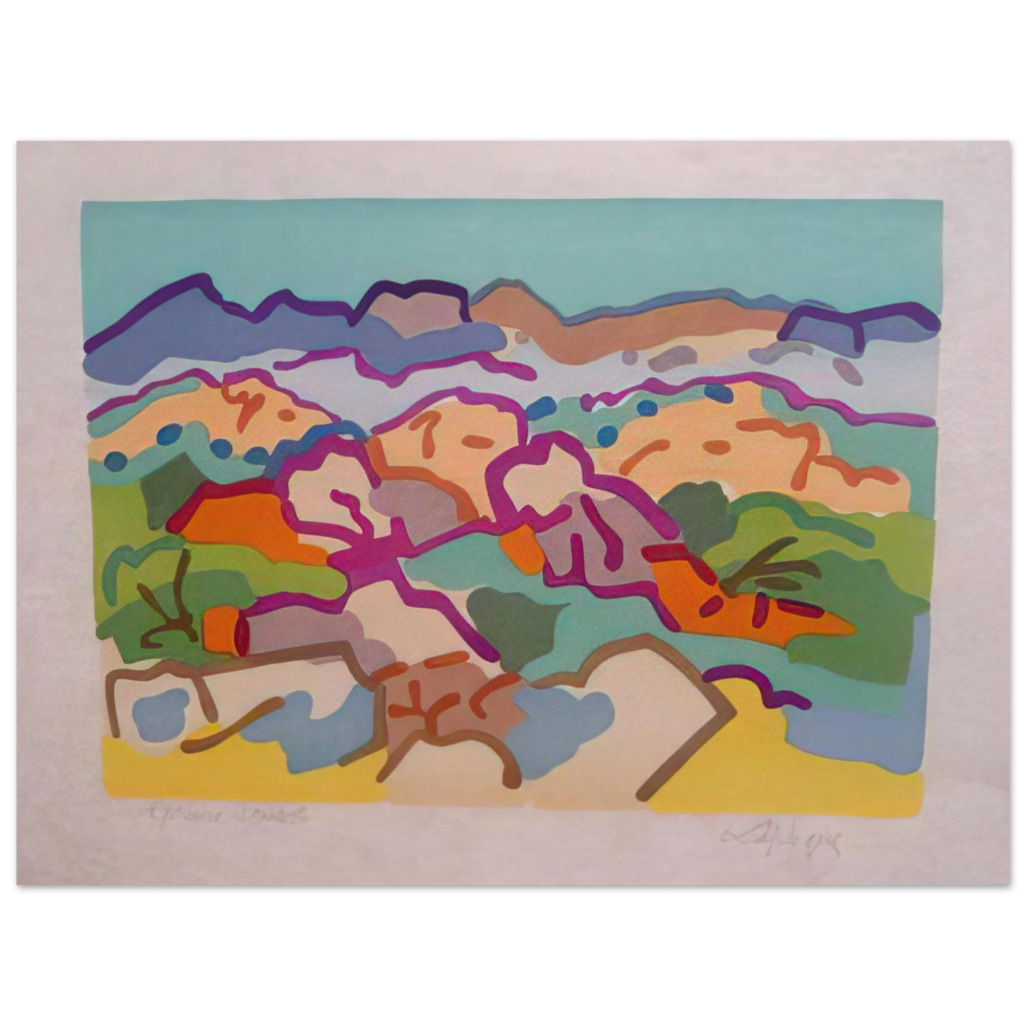 Charles Lapicque - Campagne grecque - 1964  75x100 cm / 30x40inches Fine Art Poster