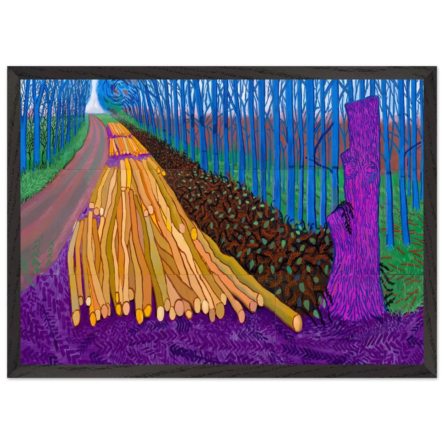 David Hockney - David Hockney Wall art - 60x80 cm / 24x32 Inches - Premium Wooden Framed Poster With Fine Art Paper - White frame