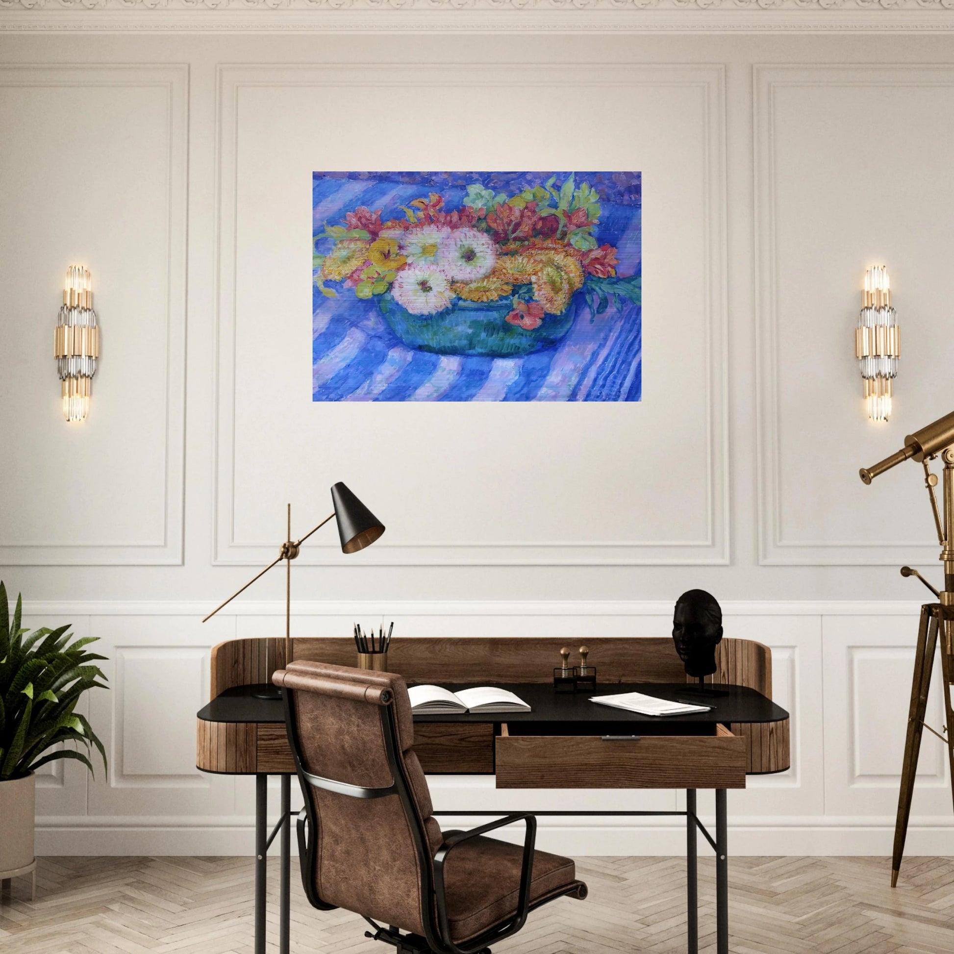 YELLOW BOUQUET 1917 - Theo van Rysselberghe Brushed Aluminum Print - 70x100 cm / 28x40 inches | Theo van Rysselberghe Aluminum Print | Theo van Rysselberghe Prints