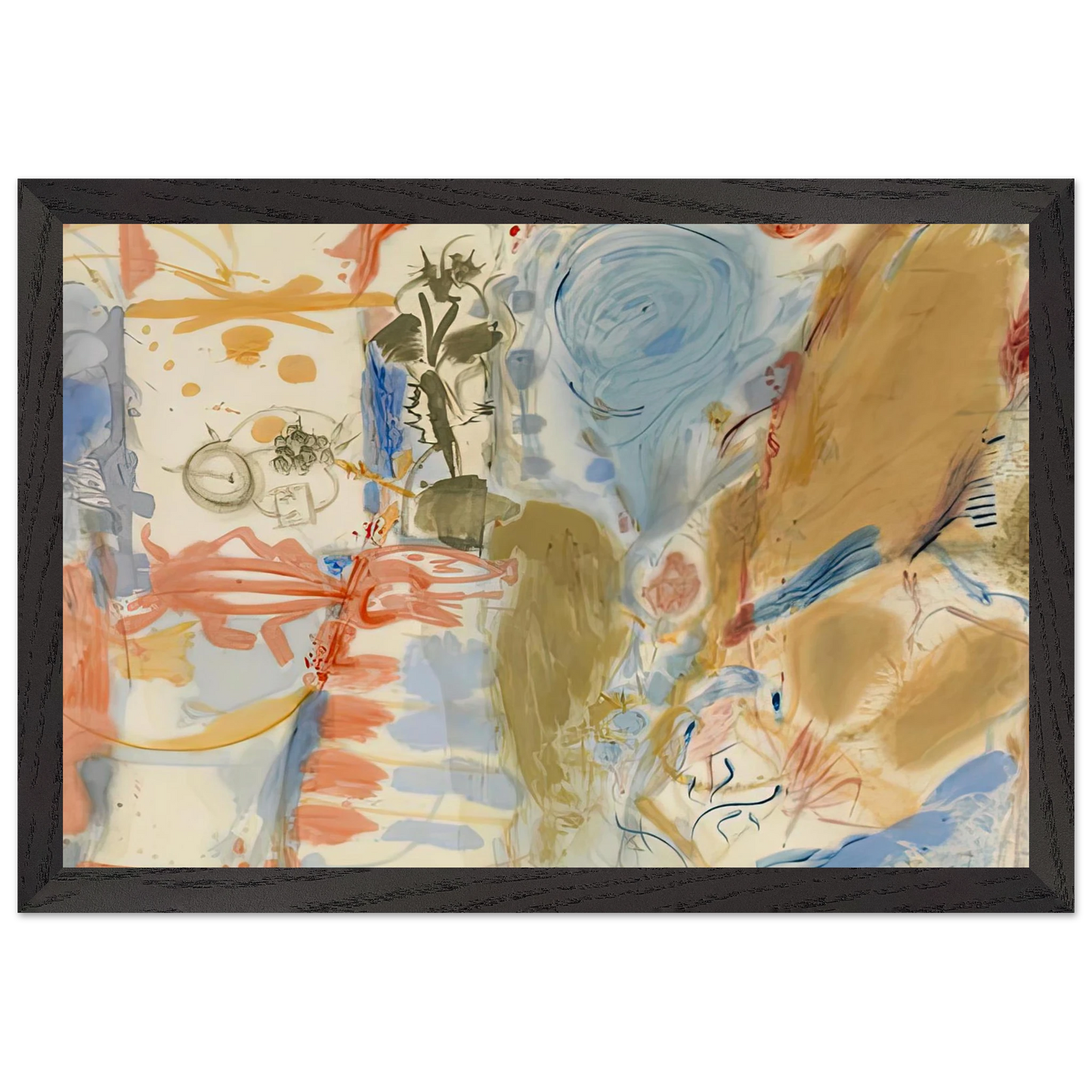 Helen Frankenthaler - Western Dream, 1957- Wall Art - 21x29.7 cm / 8x12" - Premium Wooden Framed Poster With Fine Art Paper-canvas - Wood frame