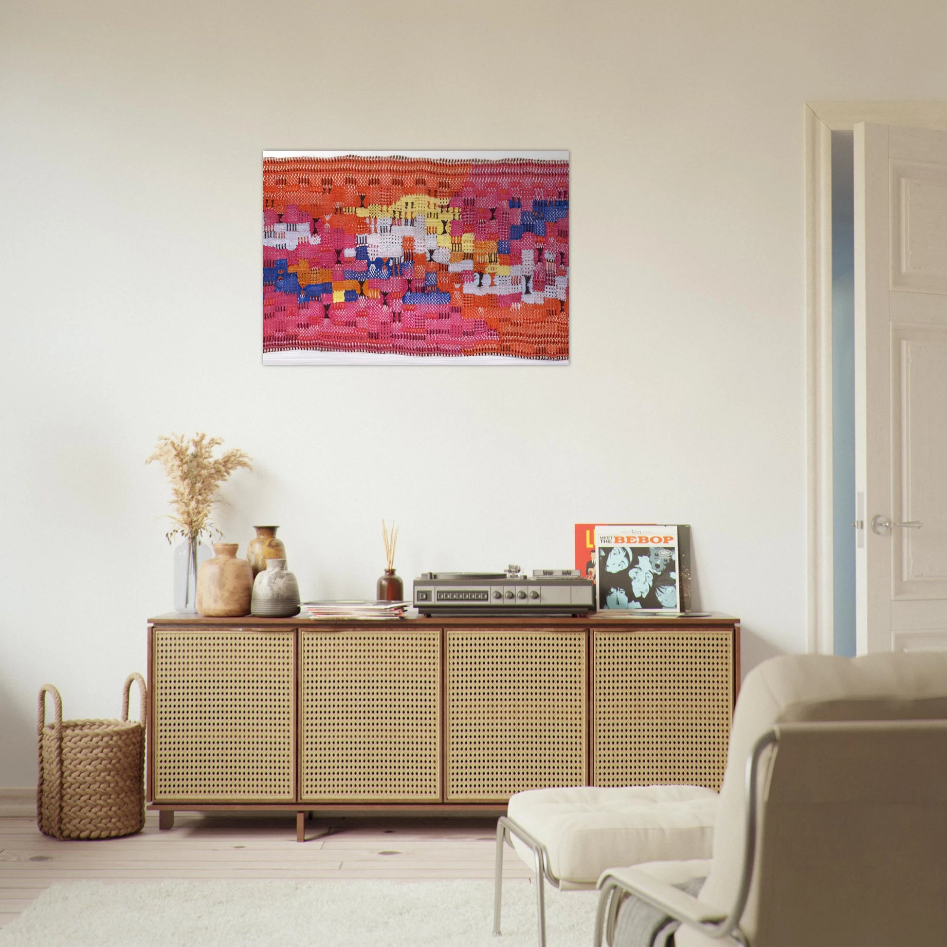 SOUTH OF THE BORDER 1958 - Anni Albers Brushed Aluminum Print - 70x100 cm / 28x40 inches | Anni Albers Aluminum Print | Anni Albers Prints