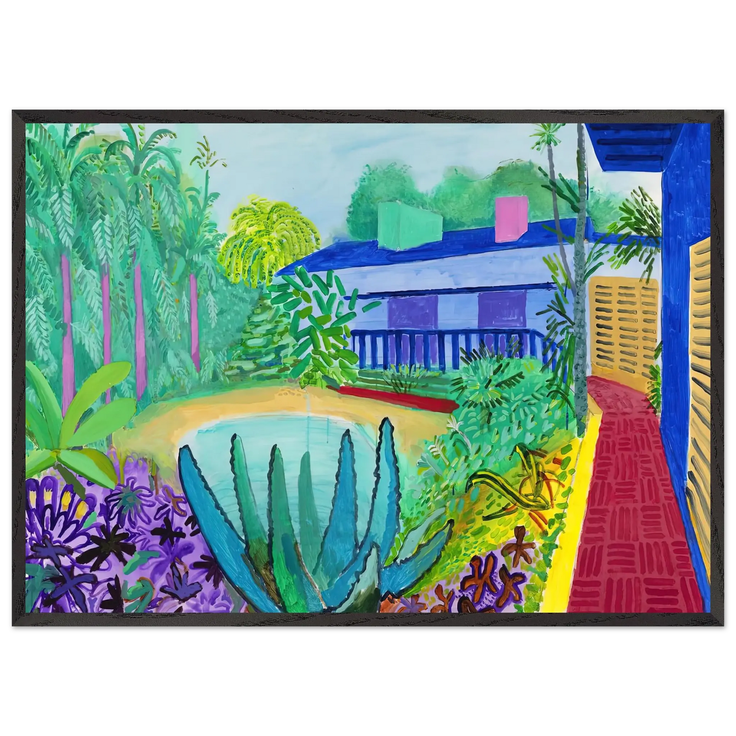 David Hockney - David Hockney Wall art - 13x18 cm / 5x7 Inches - Premium Wooden Framed Poster With Fine Art Paper - White frame