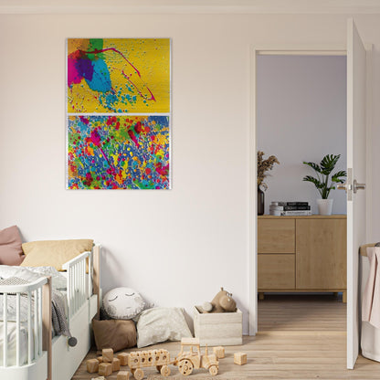 Morning Series - 1974 - Walasse Ting Brushed Aluminum Print - 70x100 cm / 28x40 inches | Walasse Ting Aluminum Print | Walasse Ting Prints