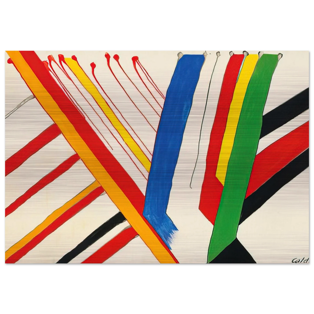 THE GREEN STRIPE 1963 - Alexander Calder Brushed Aluminum Print - 70x100 cm / 28x40 inches | Alexander Calder Aluminum Print | Alexander Calder Prints