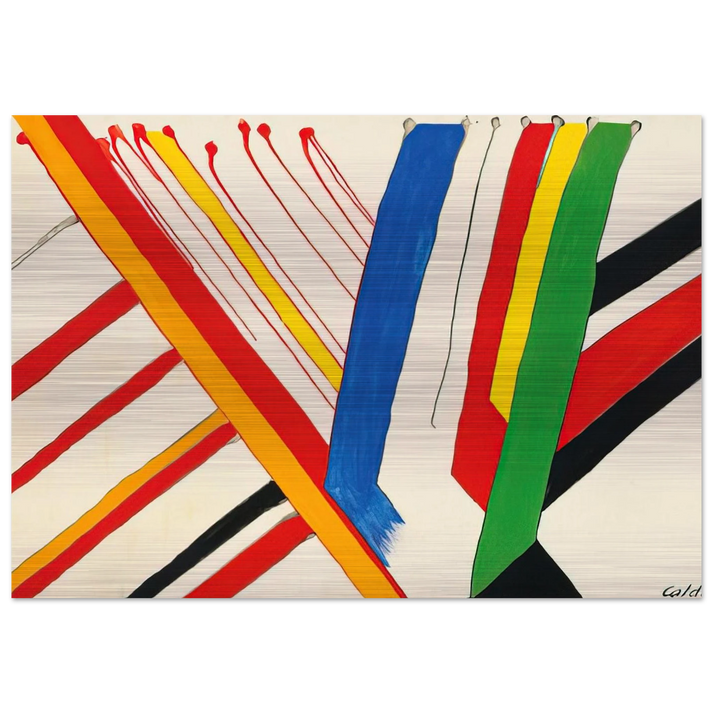 THE GREEN STRIPE 1963 - Alexander Calder Brushed Aluminum Print - 70x100 cm / 28x40 inches | Alexander Calder Aluminum Print | Alexander Calder Prints