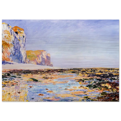 Beach and Cliffs at Pourville, Morning Effect - claude monet Brushed Aluminum Print - 70x100 cm / 28x40 inches | claude monet Aluminum Print | claude monet Prints