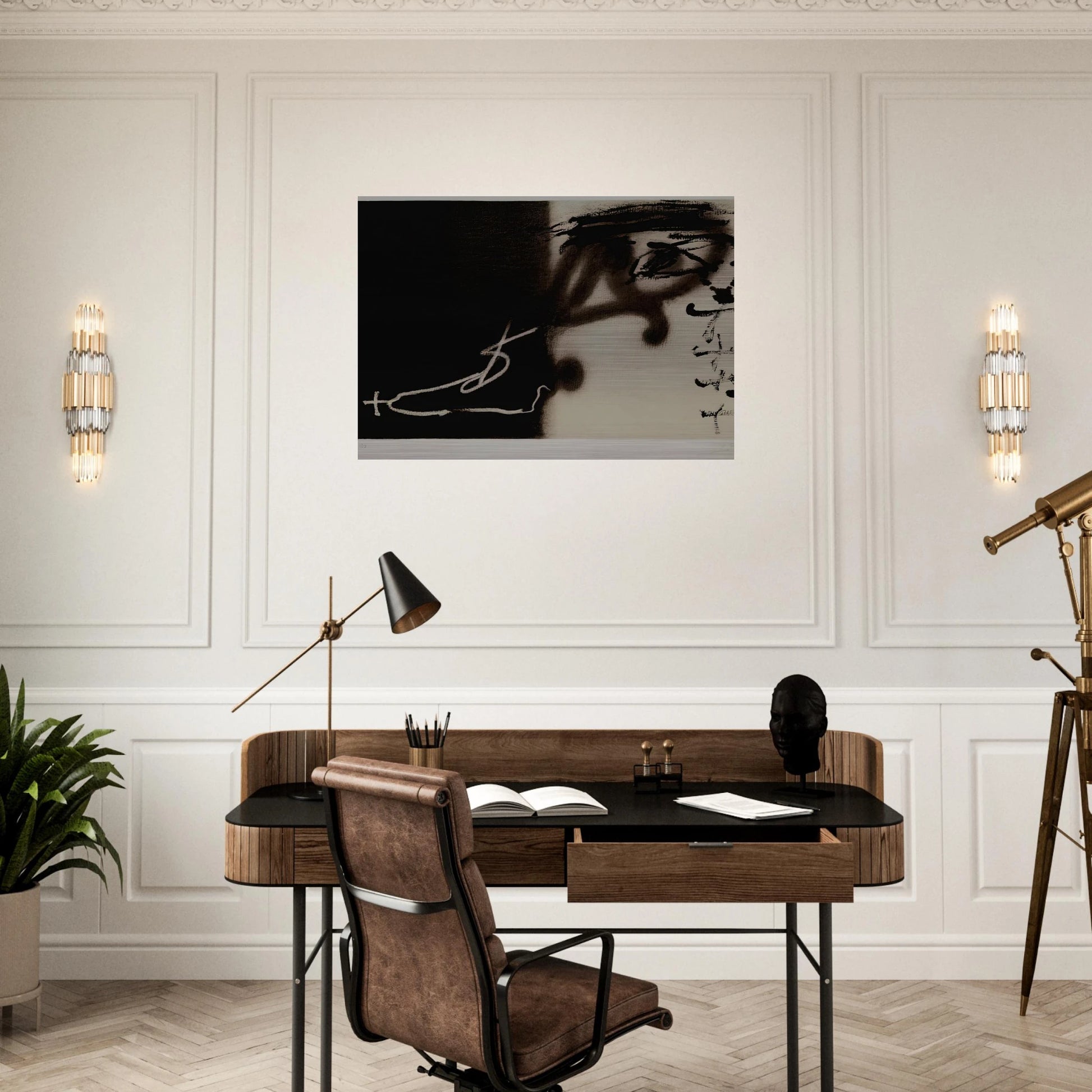 DIVIS 1983 - Antoni Tapies Brushed Aluminum Print - 70x100 cm / 28x40 inches | Antoni Tapies Aluminum Print | Antoni Tapies Prints