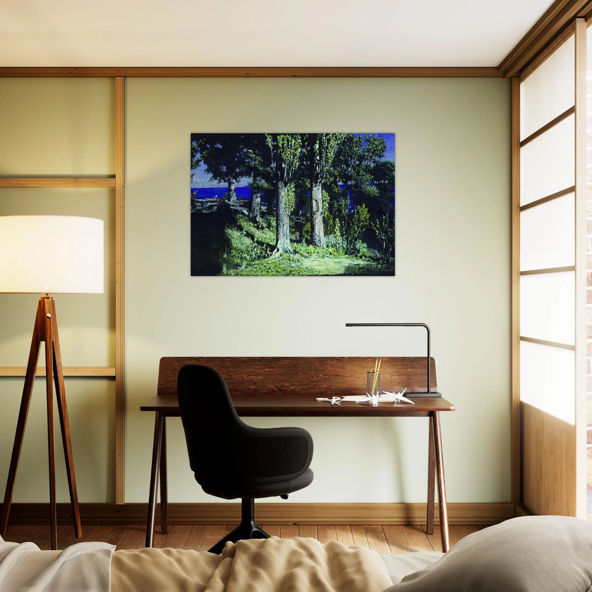 Cypresses on a Seashore. The Crimea - Arkhyp Kuindzhi Brushed Aluminum Print - 70x100 cm / 28x40 inches | Arkhyp Kuindzhi Aluminum Print | Arkhyp Kuindzhi Prints