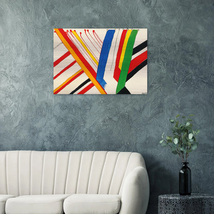THE GREEN STRIPE 1963 - Alexander Calder Brushed Aluminum Print - 70x100 cm / 28x40 inches | Alexander Calder Aluminum Print | Alexander Calder Prints
