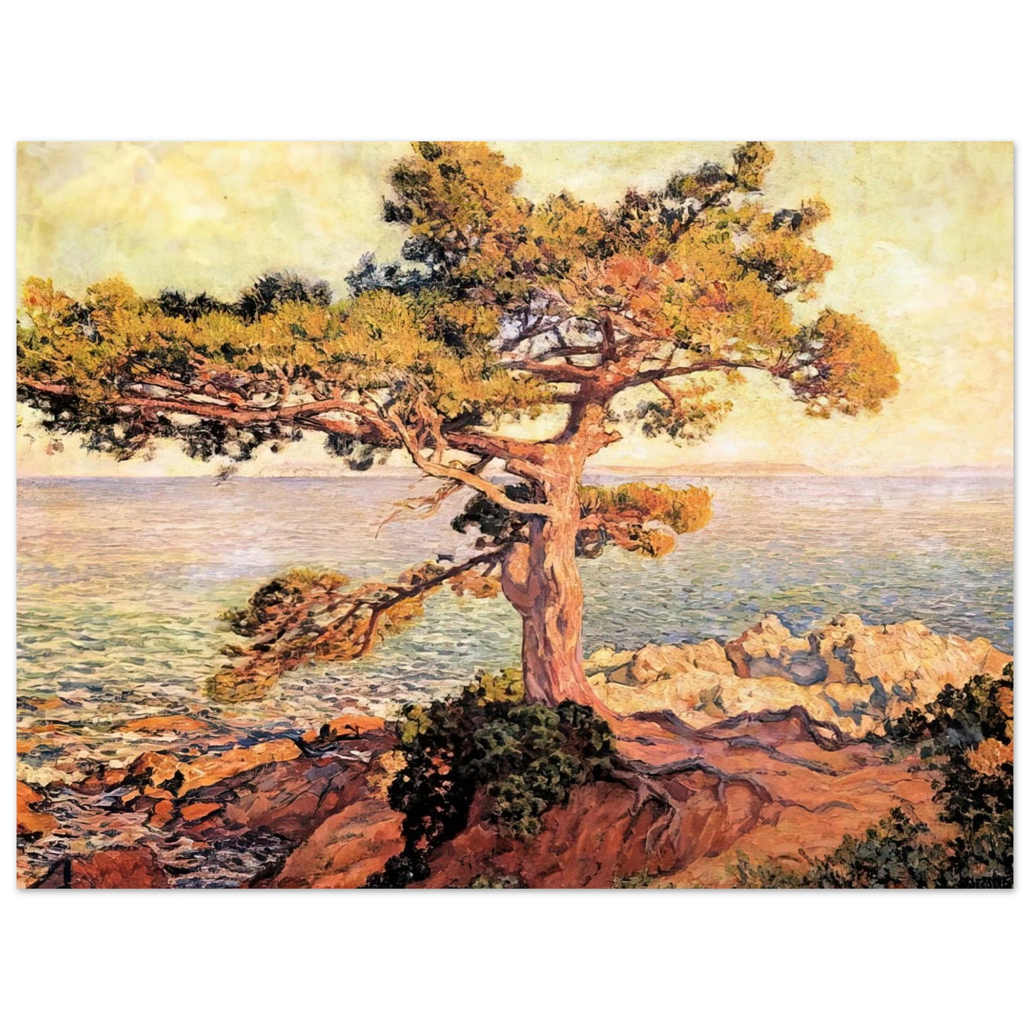 Theo van Rysselberghe - PINE BY THE MEDITERRANEAN SEA 1916  75x100 cm / 30x40inches Fine Art Poster