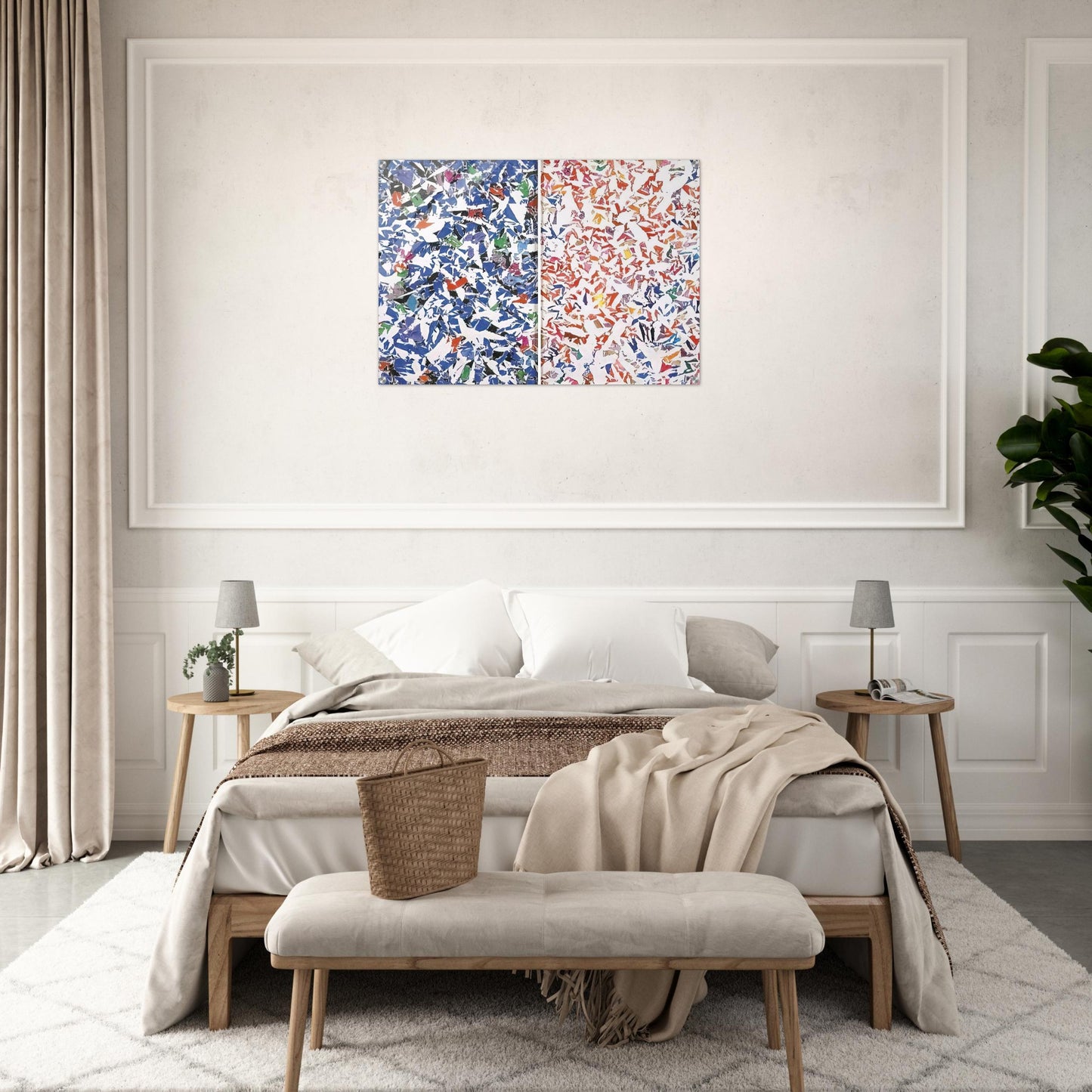 Blanc - Tachisme - Simon Hantai Acrylic Print - 70x100 cm / 28x40″ inches