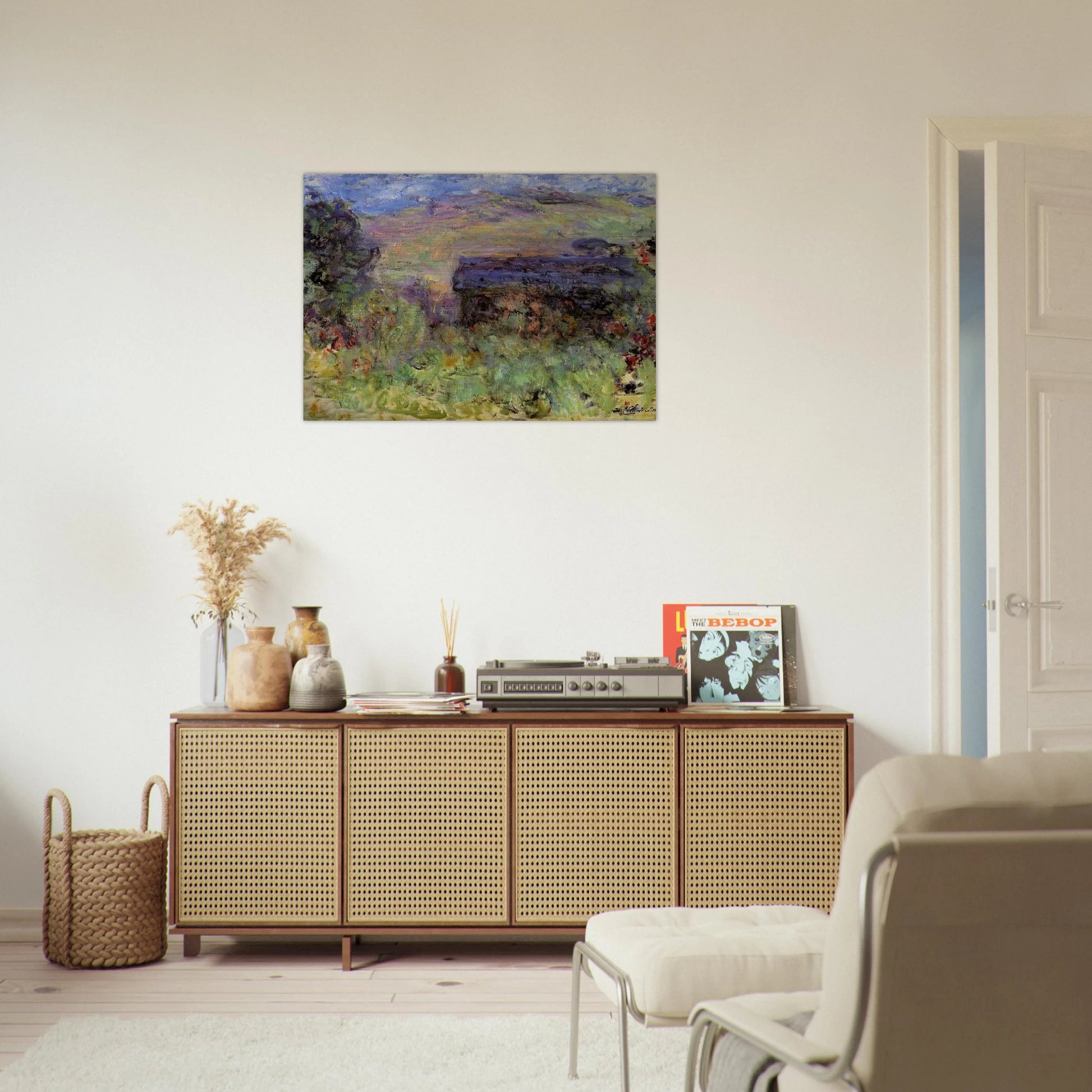 The House Seen through the Roses - claude monet Brushed Aluminum Print - 70x100 cm / 28x40 inches | claude monet Aluminum Print | claude monet Prints
