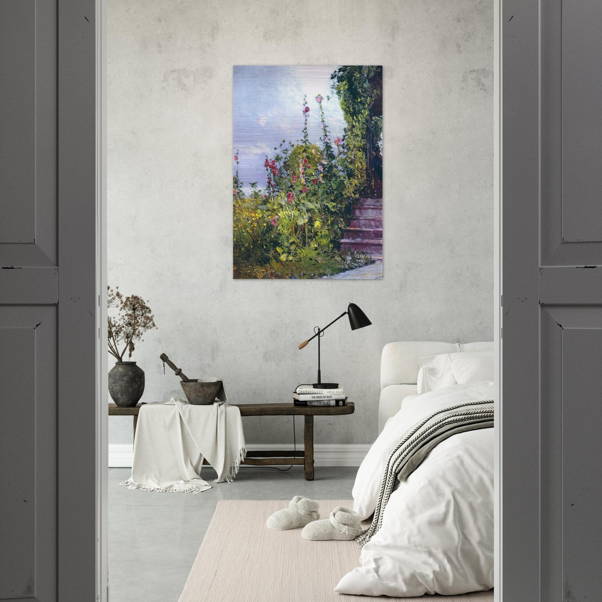 Celia Thaxter's Garden, Appledore, Isles of Shoals - Childe Hassam Brushed Aluminum Print - 70x100 cm / 28x40 inches | Childe Hassam Aluminum Print | Childe Hassam Prints