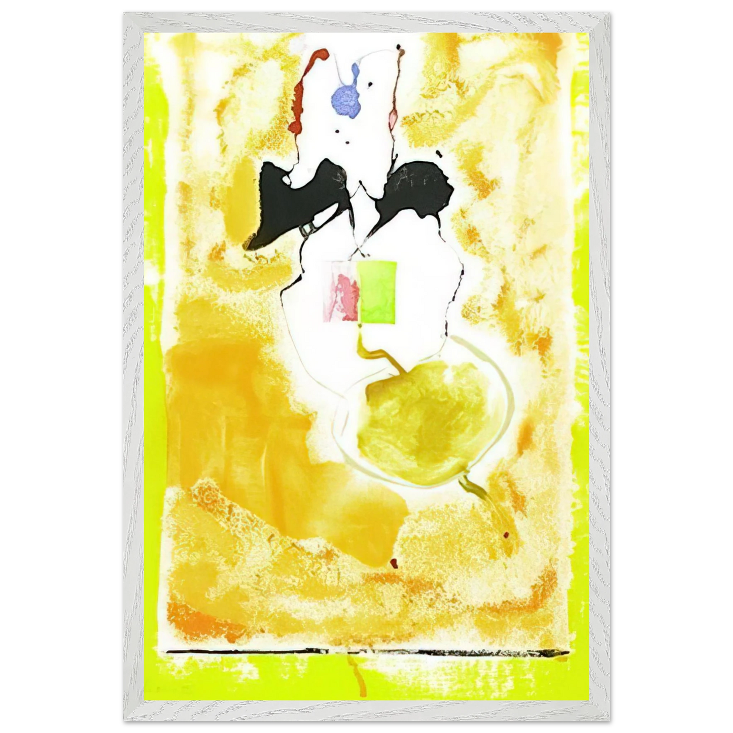 Helen Frankenthaler - Solar Imp - 2001 Wall art - 60x80 cm / 24x32 inches - Premium Wooden Framed Poster With Fine Art Paper-canvas - White frame