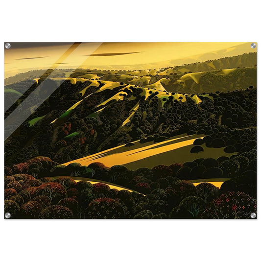 Santa Cruz Mountains - Eyvind Earle Acrylic Print - 70x100 cm / 28x40″ inches