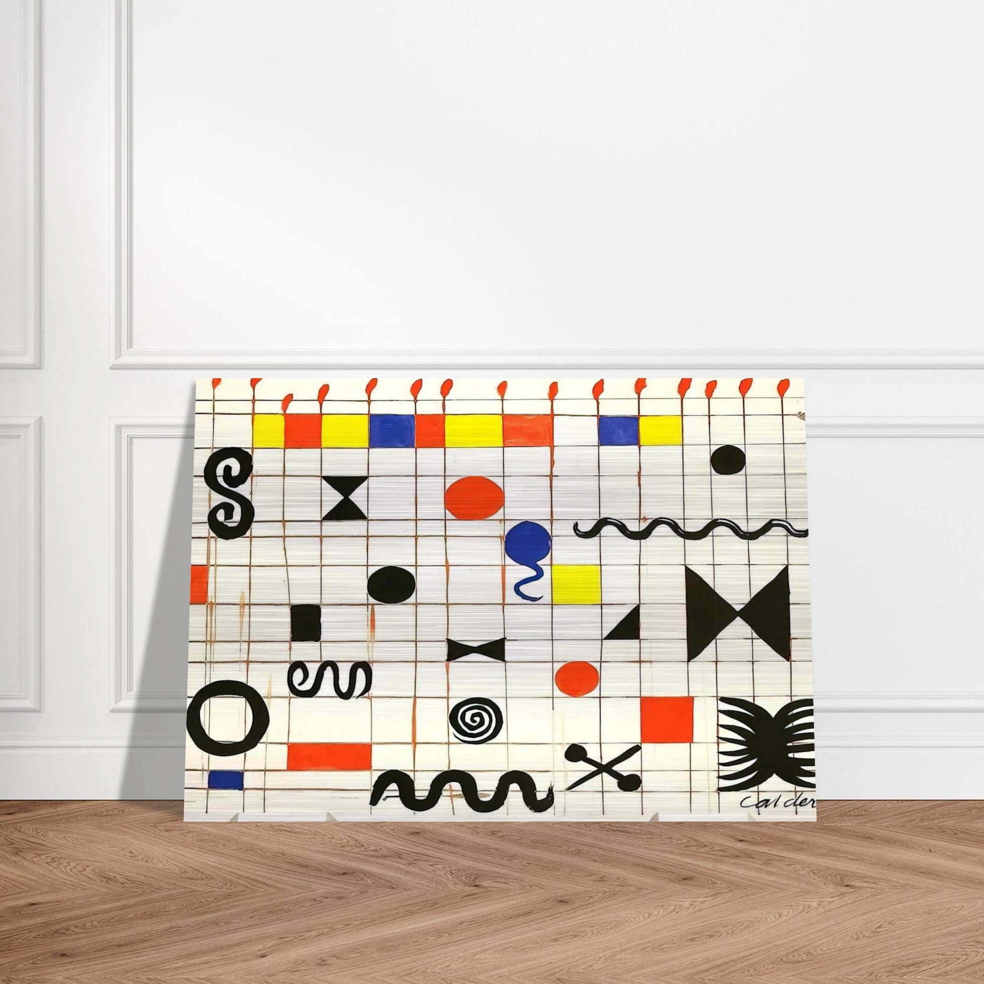 GRID WITH SYMBOLS 1966 - Alexander Calder Brushed Aluminum Print - 70x100 cm / 28x40 inches | Alexander Calder Aluminum Print | Alexander Calder Prints