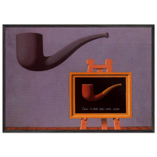 THE TWO MYSTERIES 1966 - Rene Magritte 70x100 cm / 28x40 inches Framed Art Print – Black Wooden Frame