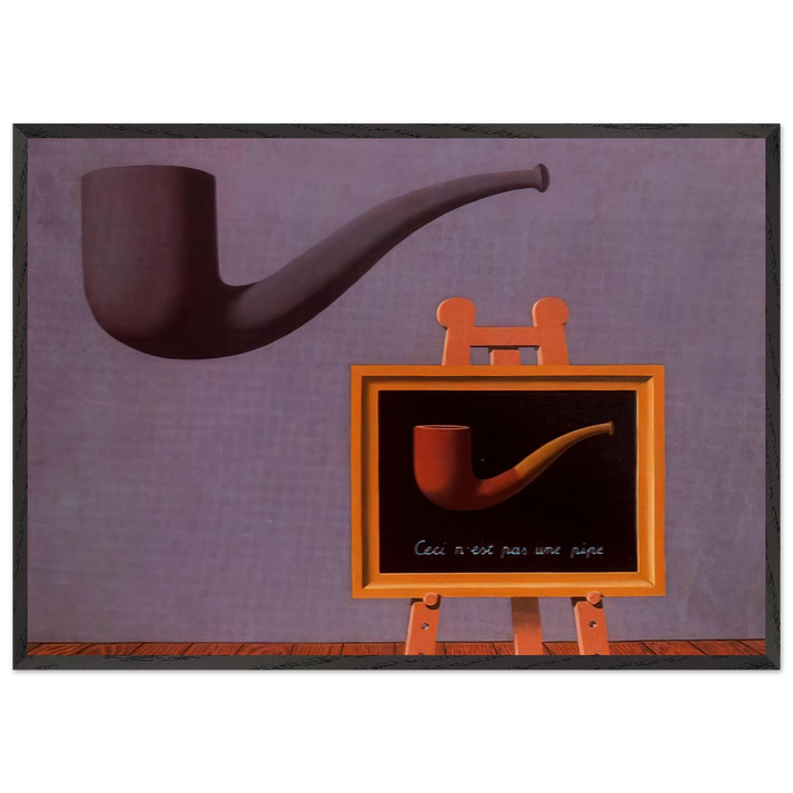 THE TWO MYSTERIES 1966 - Rene Magritte 70x100 cm / 28x40 inches Framed Art Print – Black Wooden Frame