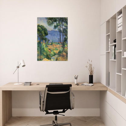 View of L'Estaque and Chateaux d'If - Paul Cézanne Brushed Aluminum Print - 70x100 cm / 28x40 inches | Paul Cézanne Aluminum Print | Paul Cézanne Prints