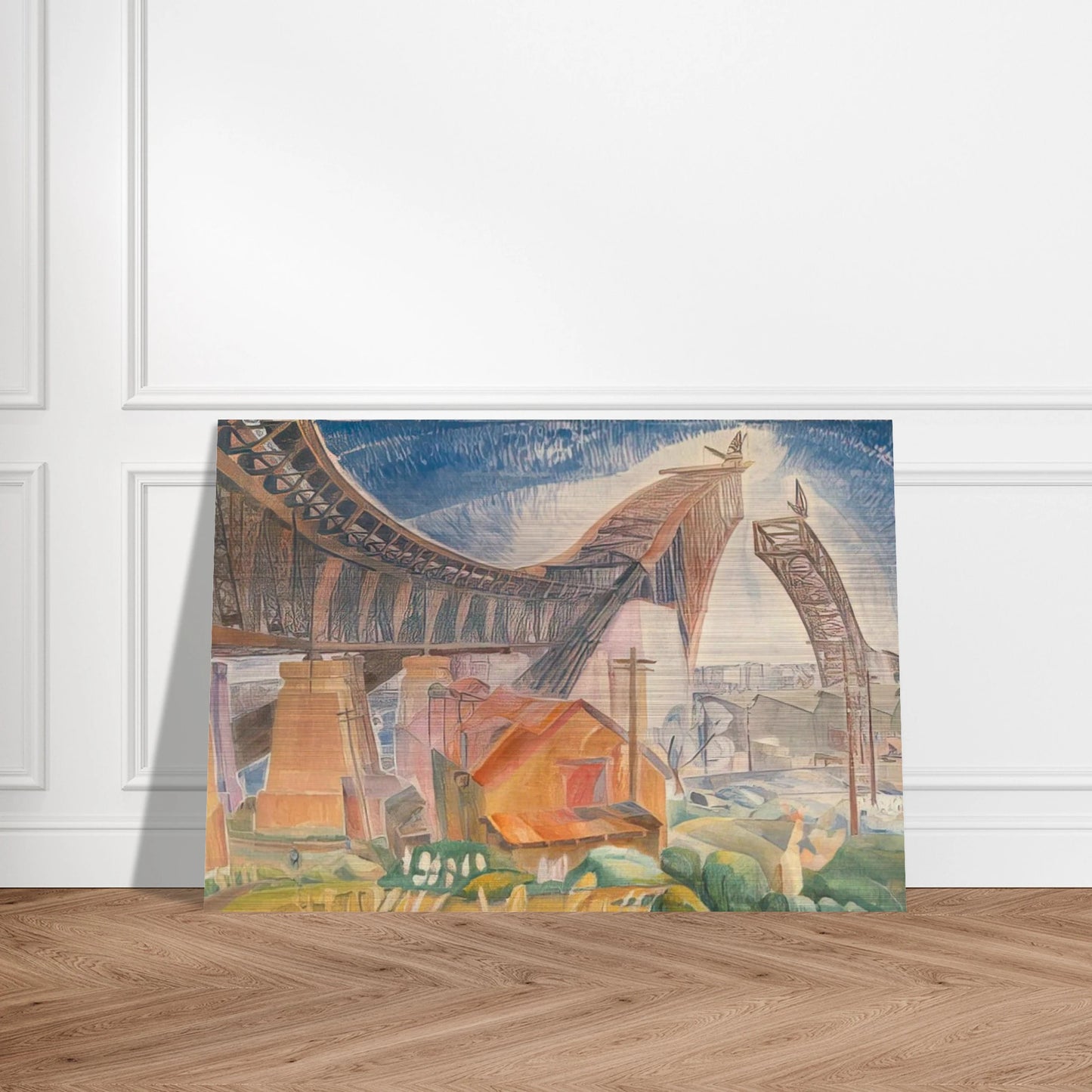 The Bridge in Curve - 1930 - Grace Cossington Smith Brushed Aluminum Print - 70x100 cm / 28x40 inches | Grace Cossington Smith Aluminum Print | Grace Cossington Smith Prints