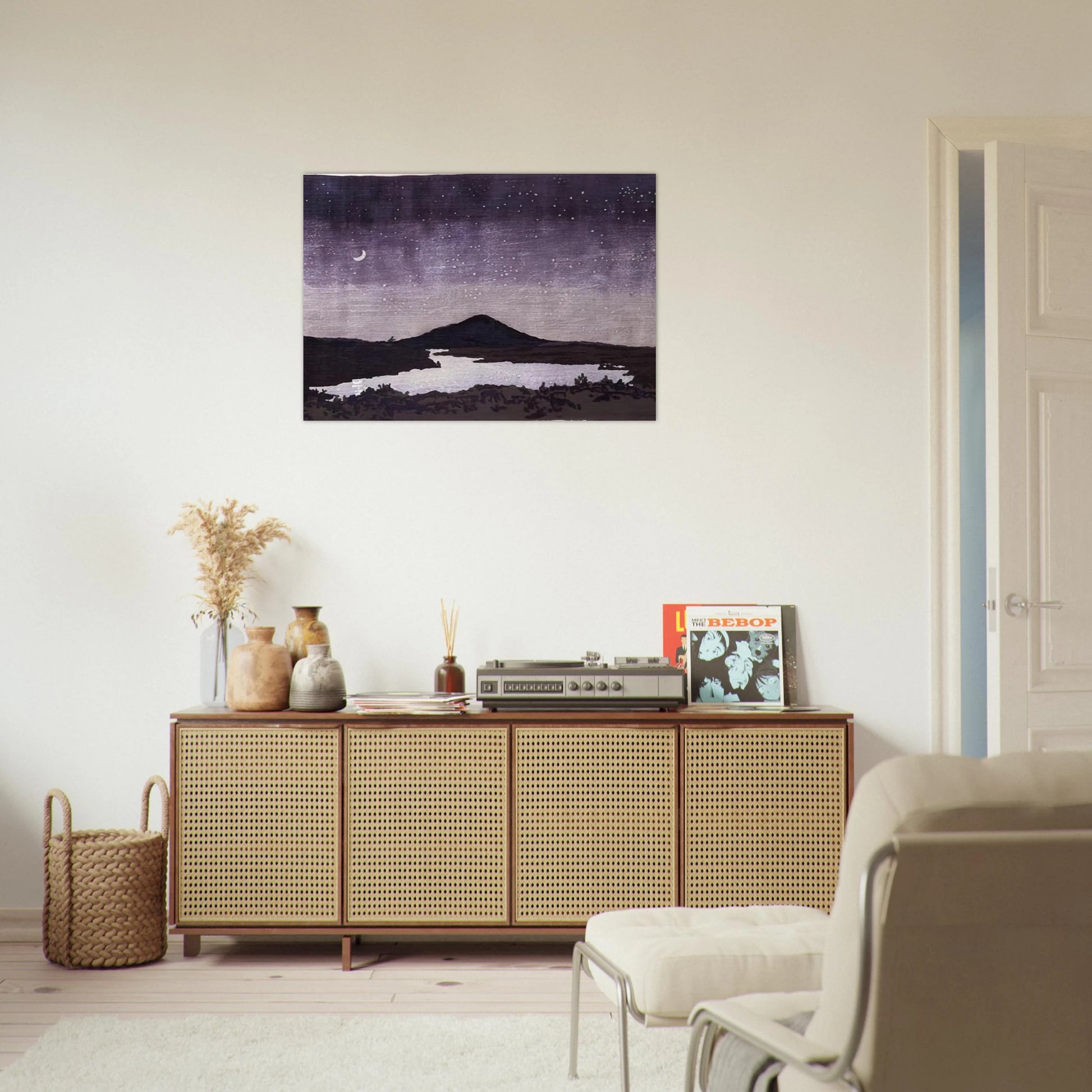 Night Scene - 1982 - Neil Welliver Brushed Aluminum Print - 70x100 cm / 28x40 inches | Neil Welliver Aluminum Print | Neil Welliver Prints