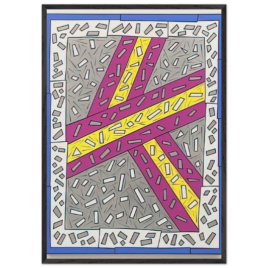 Grand Entrance - 1987 - Nicholas Krushenick 70x100 cm / 28x40 inches Framed Art Print – Black Wooden Frame