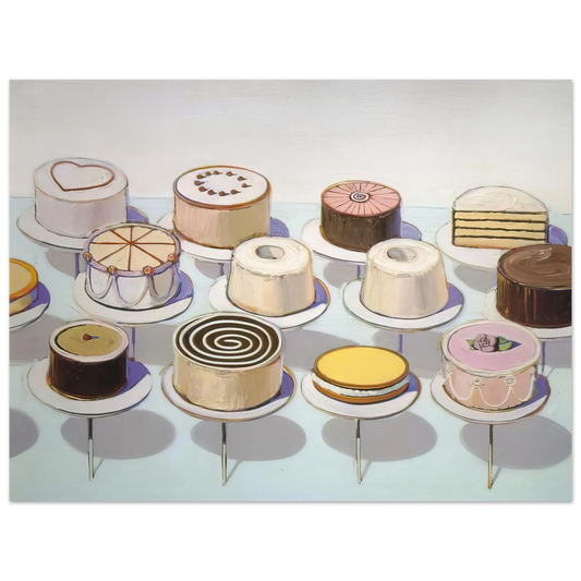Wayne Thiebaud - Cakes - 1963 Wall Art - 21x29.7 cm / 8x12" - Fine Art Poster - -