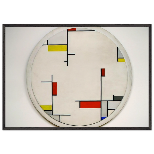 Relational Painting Tondo 1 - 1944 - Fritz Glarner 70x100 cm / 28x40 inches Framed Art Print – Black Wooden Frame