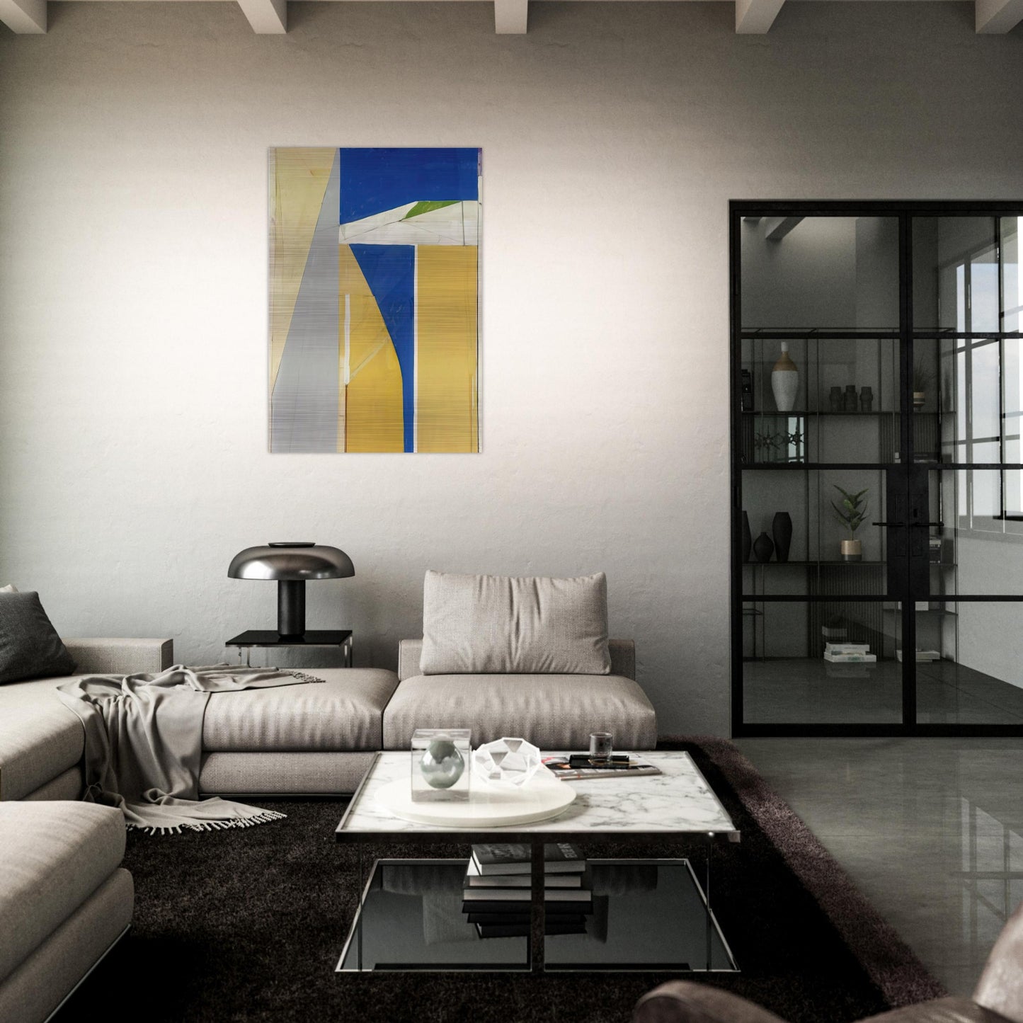 Ocean Park #32 - Richard Diebenkorn Brushed Aluminum Print - 70x100 cm / 28x40 inches | Richard Diebenkorn Aluminum Print | Richard Diebenkorn Prints