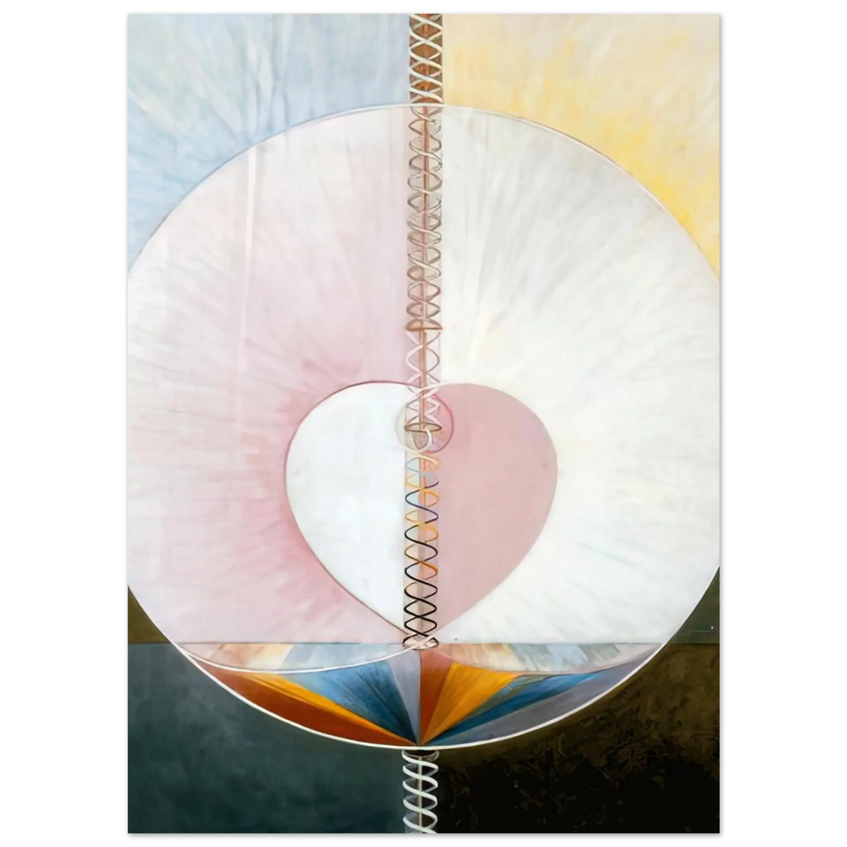 Hilma af Klint - WHAT A HUMAN BEING IS 1910 Wall art - 30x30 cm / 12x12 Inches - Premium Wooden Framed Poster With Fine Art Paper - Black frame