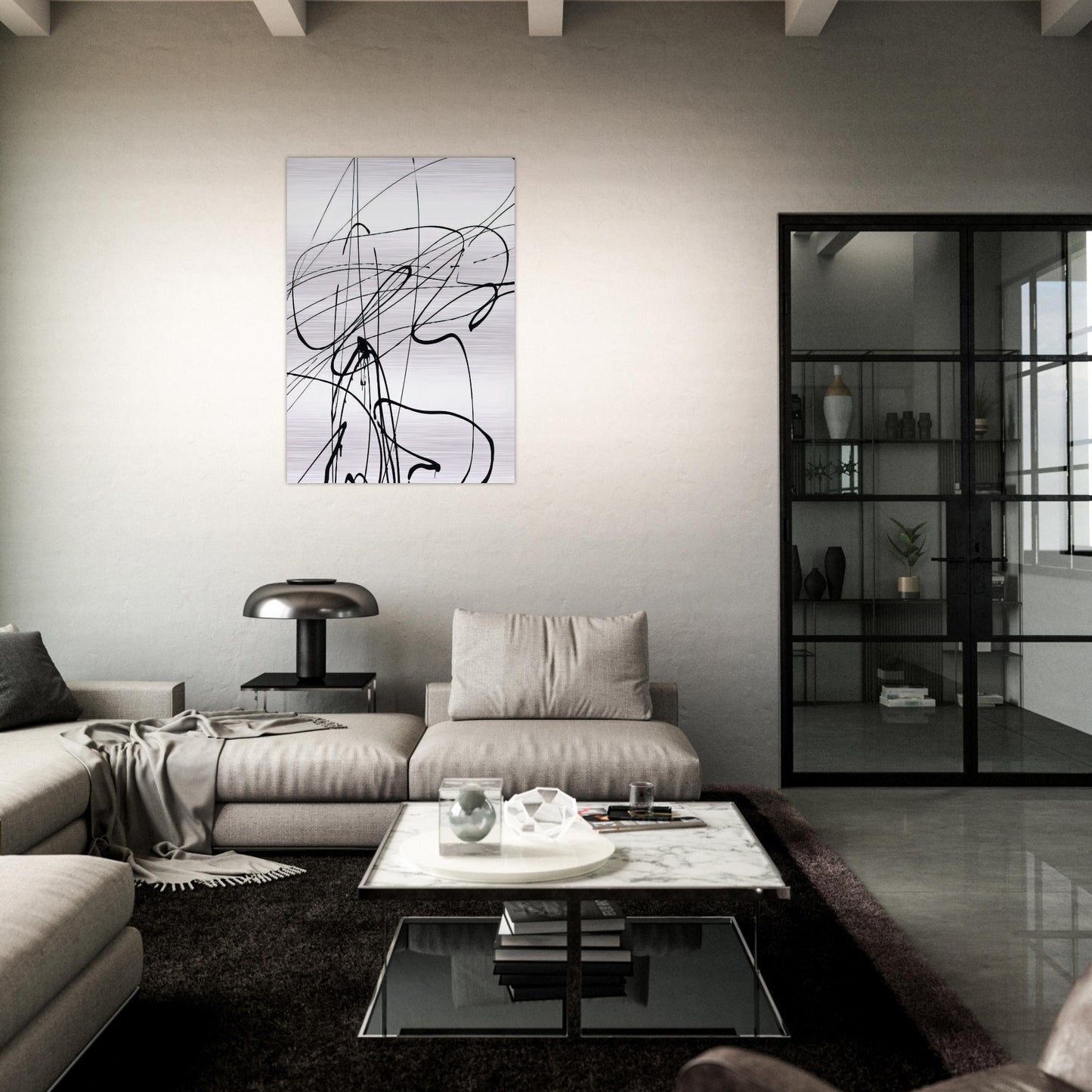 Untitled T1989-A3 - 1989 - Hans Hartung Brushed Aluminum Print - 70x100 cm / 28x40 inches | Hans Hartung Aluminum Print | Hans Hartung Prints