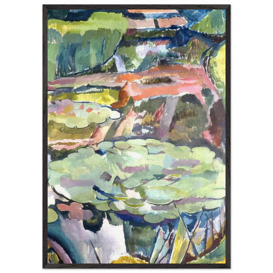 LANDSCAPE WITH A POND AND WATER LILIES 1915 - Vanessa Bell 70x100 cm / 28x40 inches Framed Art Print – Black Wooden Frame