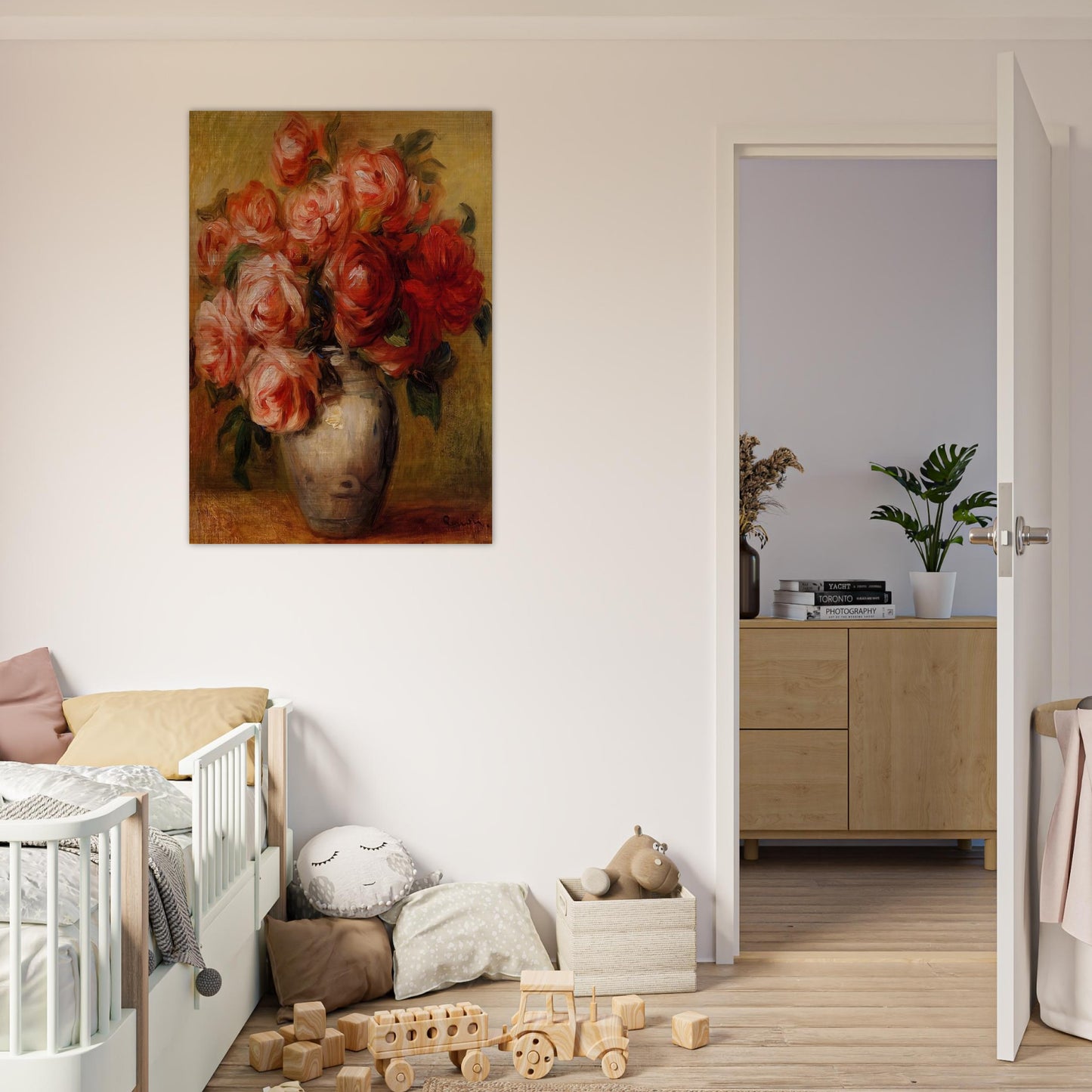 Still Life with Roses - Pierre-Auguste Renoir Brushed Aluminum Print - 70x100 cm / 28x40 inches | Pierre-Auguste Renoir Aluminum Print | Pierre-Auguste Renoir Prints