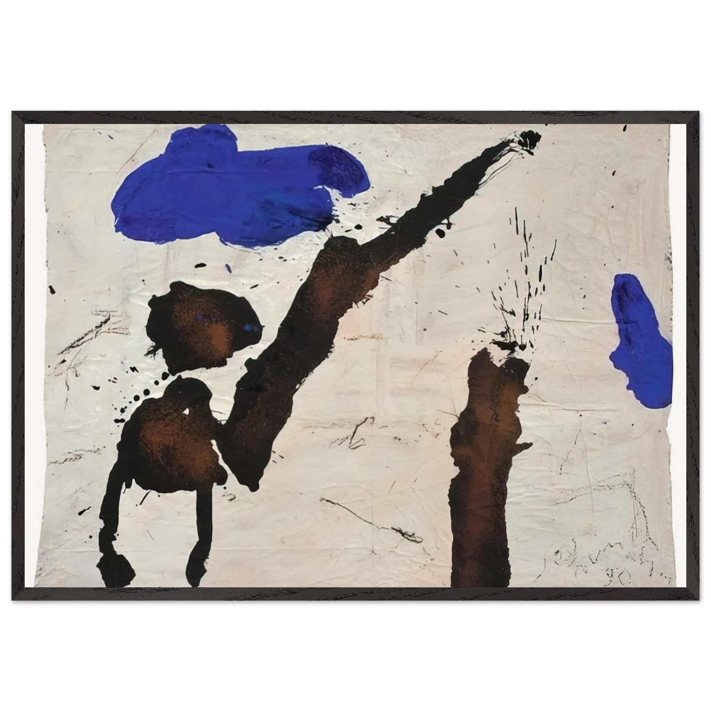 Gc-17 - 1990 - Emil Schumacher 70x100 cm / 28x40 inches Framed Art Print – Black Wooden Frame