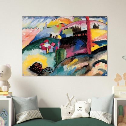 LANDSCAPE WITH FACTORY CHIMNEY 1910 - Wassily Kandinsky Acrylic Print - 70x100 cm / 28x40″ inches