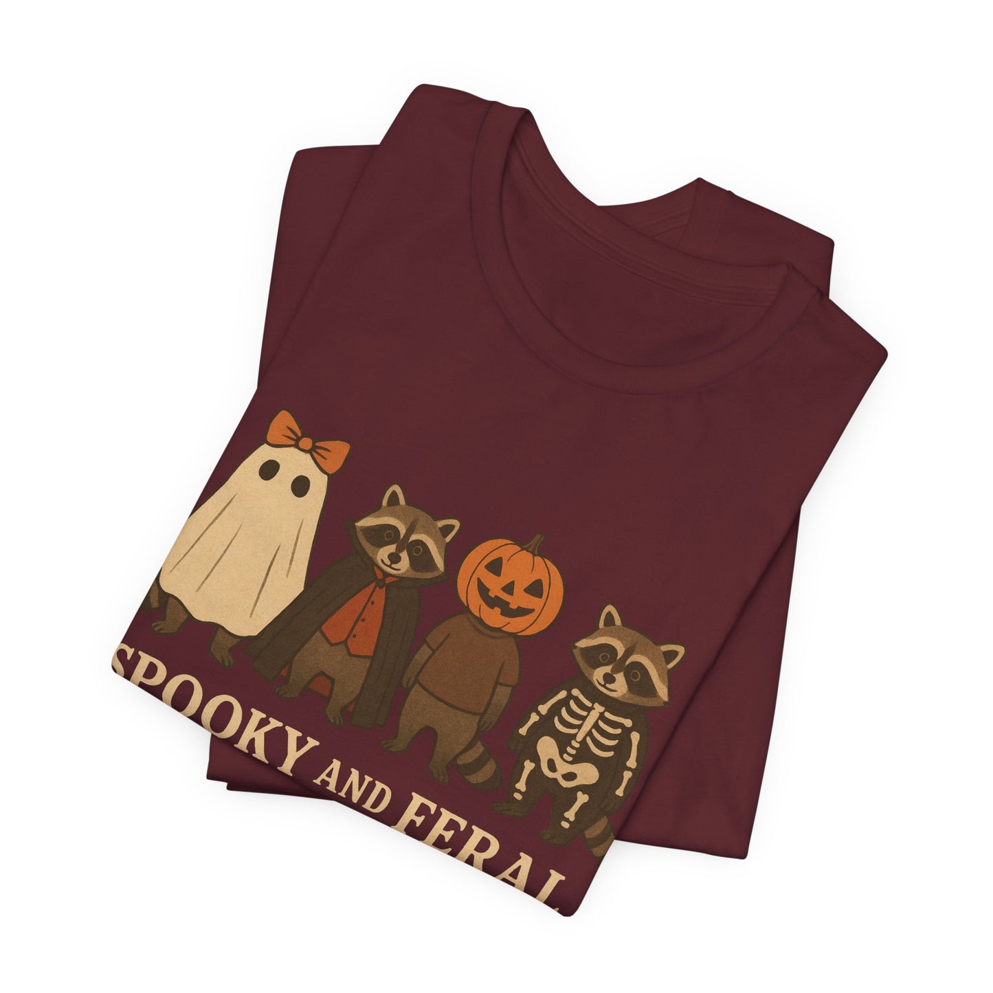 Camiseta de mapache espeluznante, divertida camiseta gráfica de Halloween, bonita camiseta vintage de otoño, moderna camiseta de Halloween para mujer, camiseta de mapache salvaje